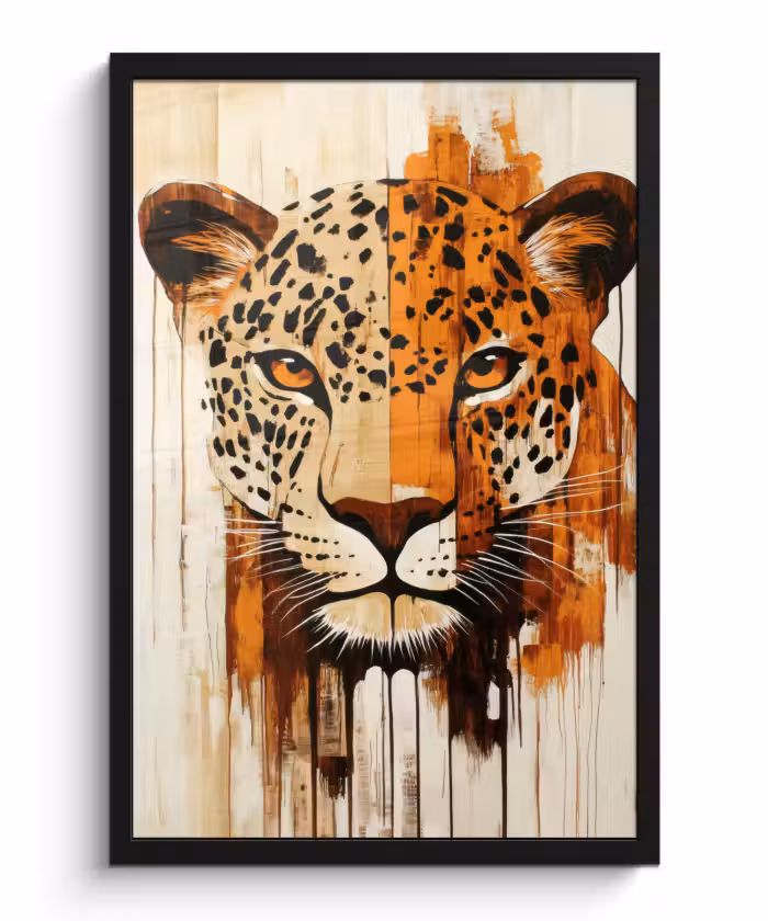 Poster met lijst - Luipaard - Symmetrisch - Strepen