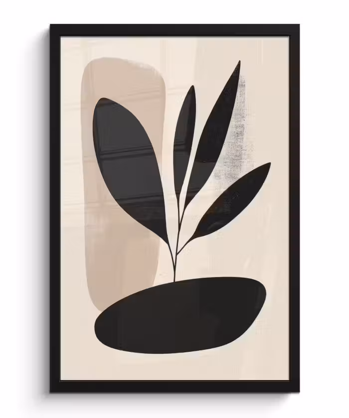 Poster met lijst - Plant - Beige - Japandi