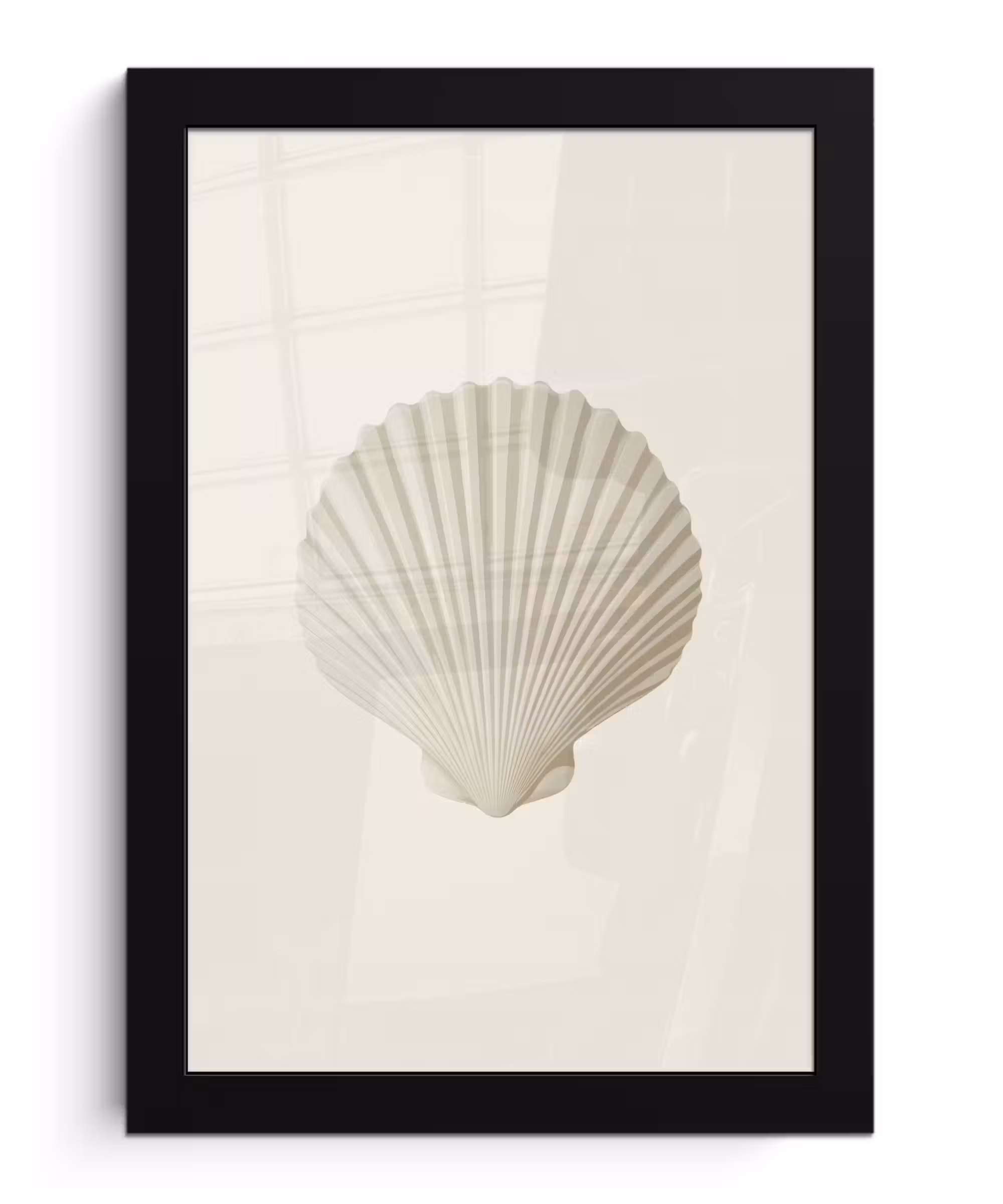 Poster met lijst - Schelp - Minimalistisch - Wit