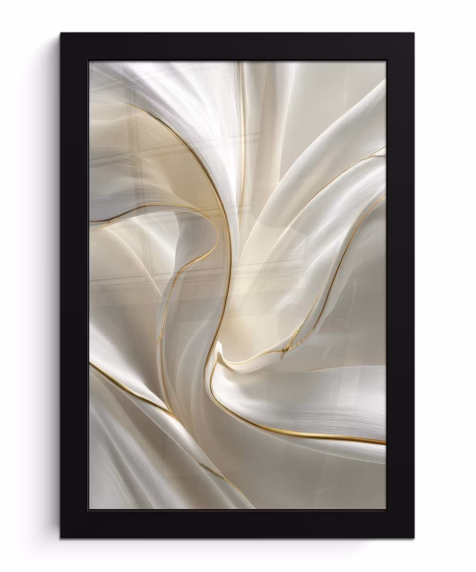 Poster met lijst - Stof - Plooien - Goud