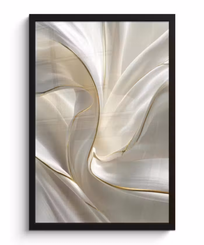 Poster met lijst - Stof - Plooien - Goud