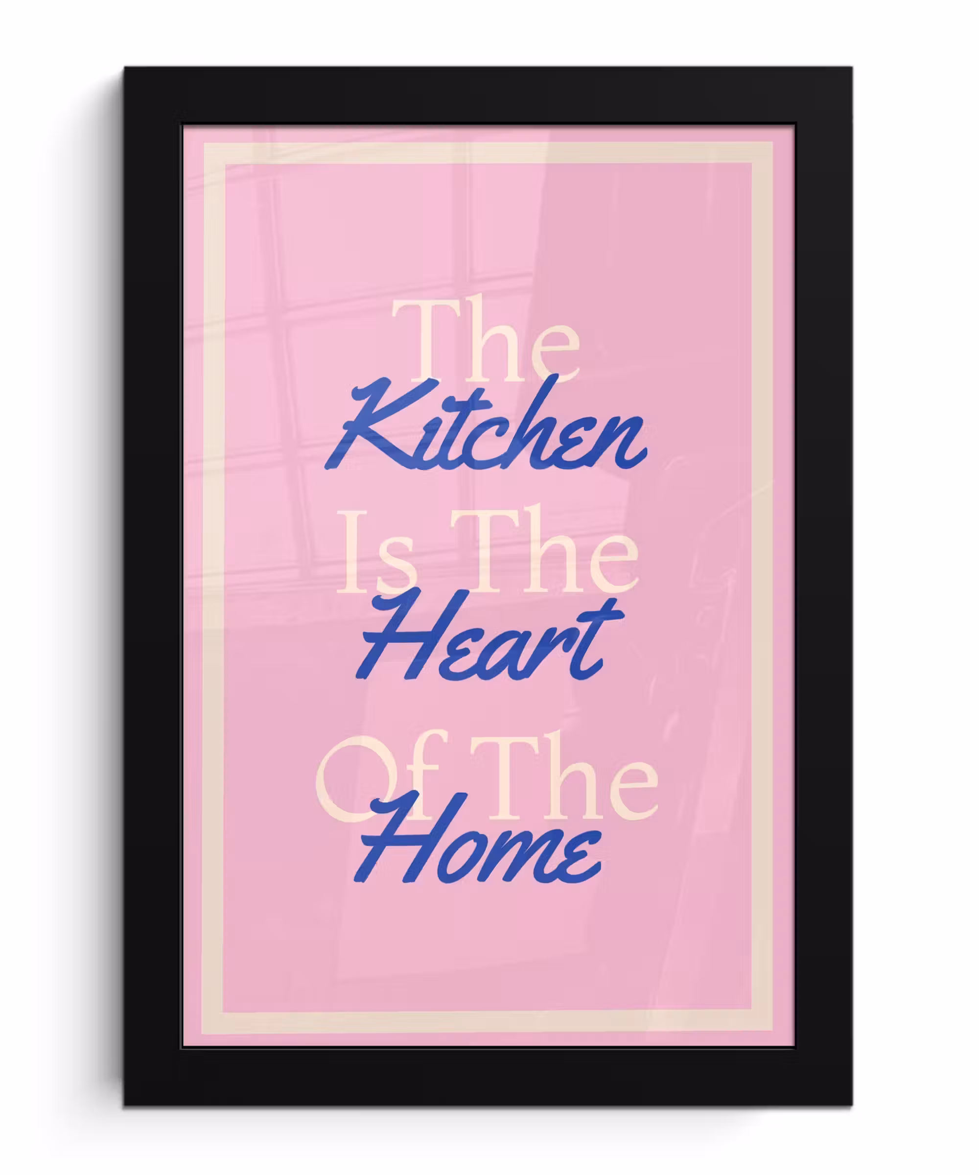 Poster met lijst - Tekst - Blauw - Keuken - Kader