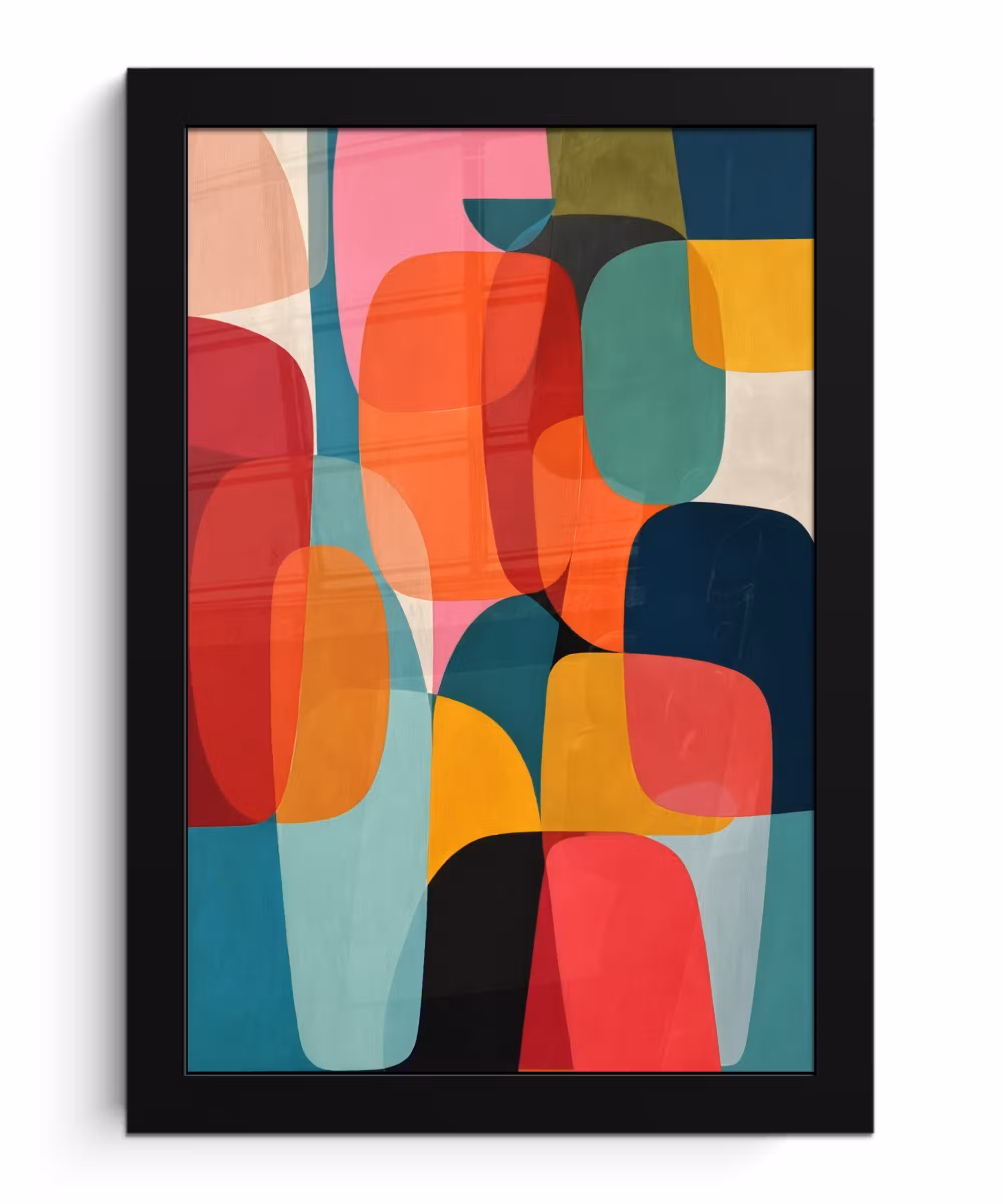 Poster met lijst - Vormen - Kleurrijk - Abstract - Vlakken