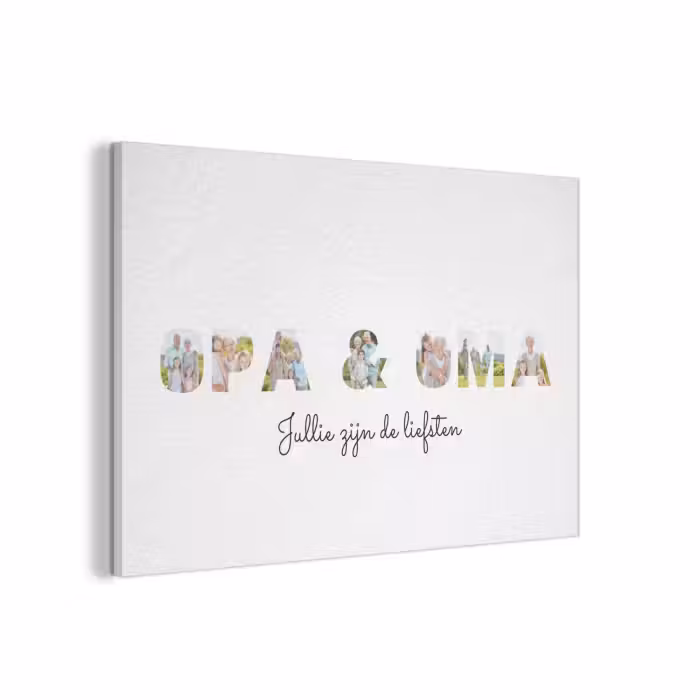 Akoestisch schilderij - Opa & Oma - Lettercollage