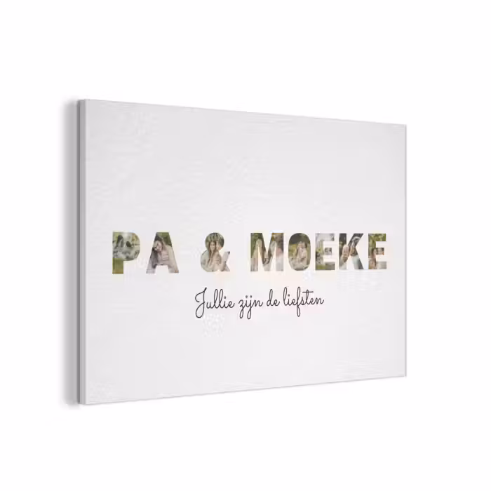 Akoestisch schilderij - Pa & Moeke - Lettercollage
