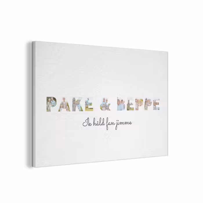 Akoestisch schilderij - Pake & Beppe - Lettercollage