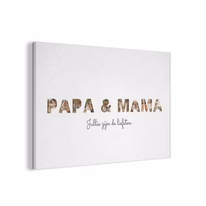 Akoestisch schilderij - Papa & Mama - Lettercollage
