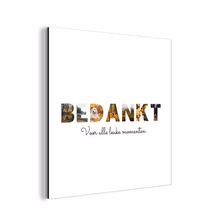 Aluminium schilderij - Bedankt - Lettercollage