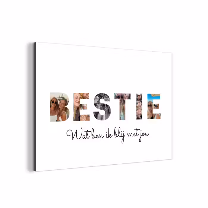 Aluminium schilderij - Bestie - Lettercollage