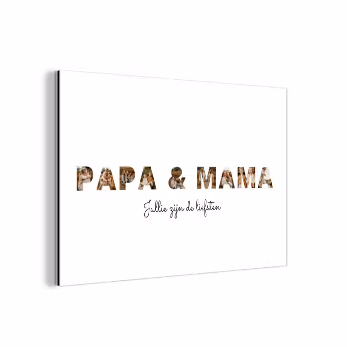 Aluminium schilderij - Papa & Mama - Lettercollage