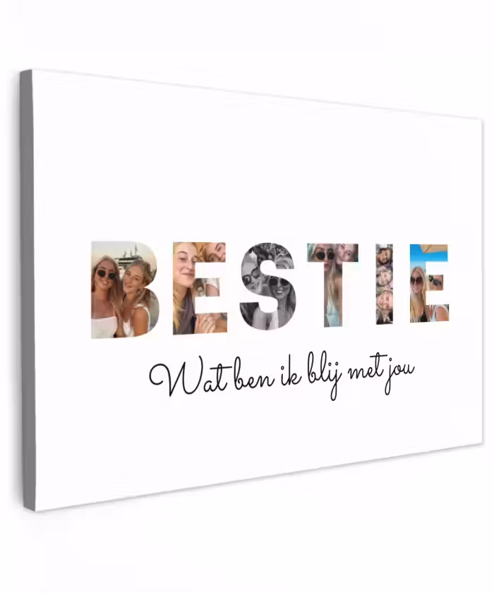 Gepersonaliseerd buiten canvas - Bestie - Lettercollage