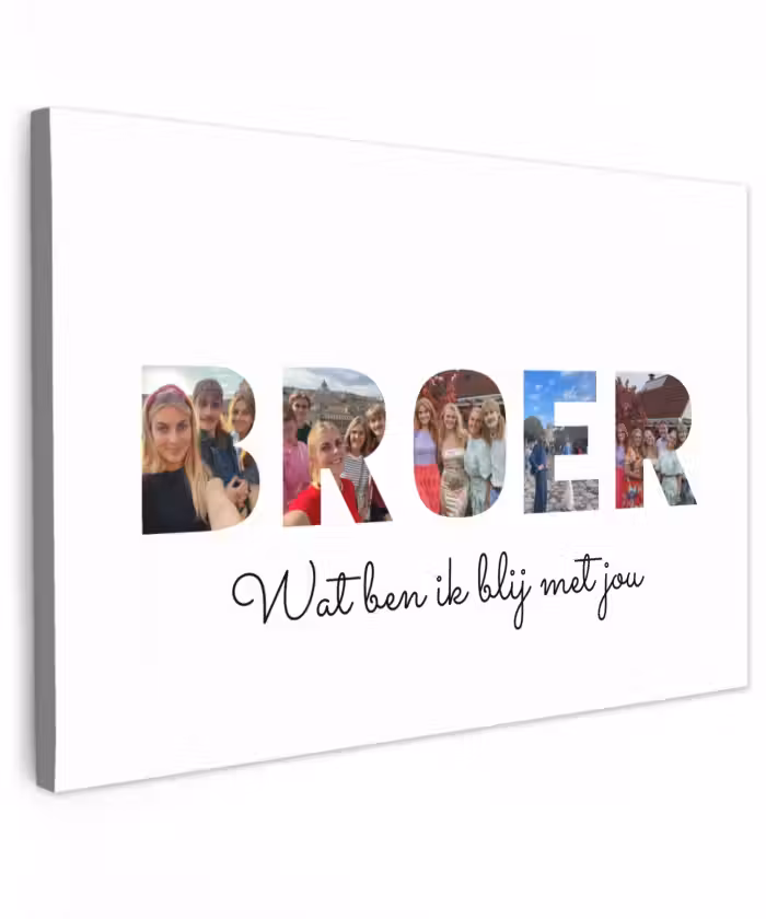 Gepersonaliseerd buiten canvas - Broer - Lettercollage