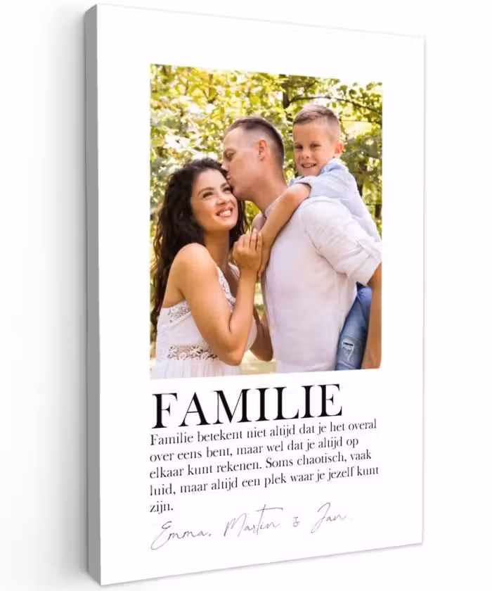 Gepersonaliseerd buiten canvas - Familie Betekenis - Collage