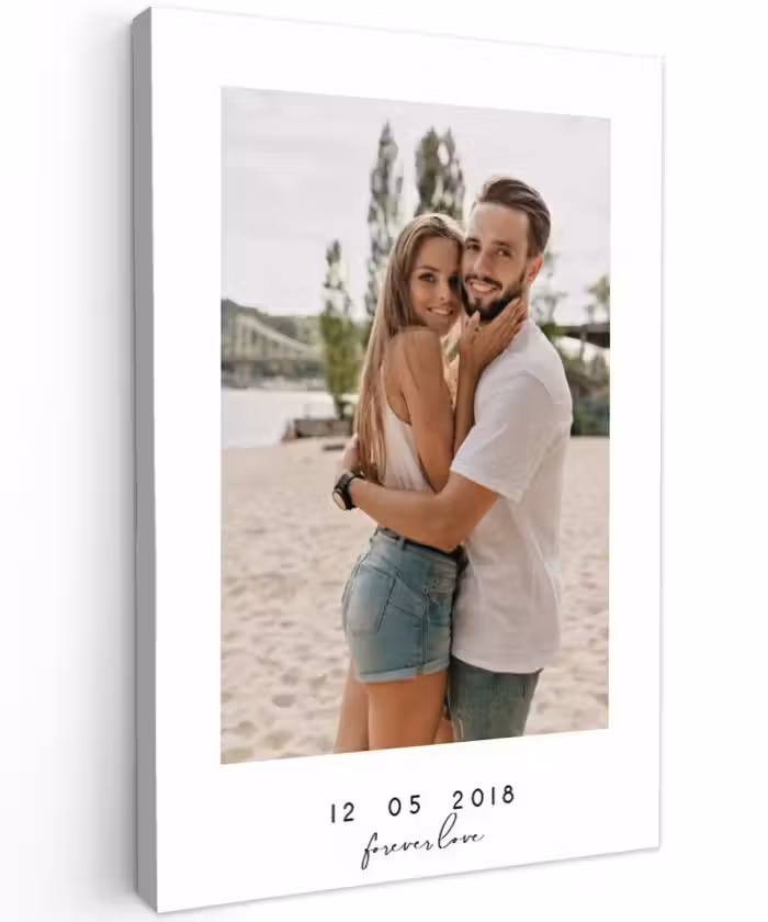 Gepersonaliseerd buiten canvas - Forever Love - Witte Border