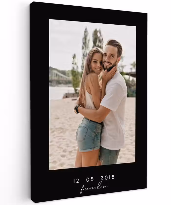 Gepersonaliseerd buiten canvas - Forever Love - Zwarte Border