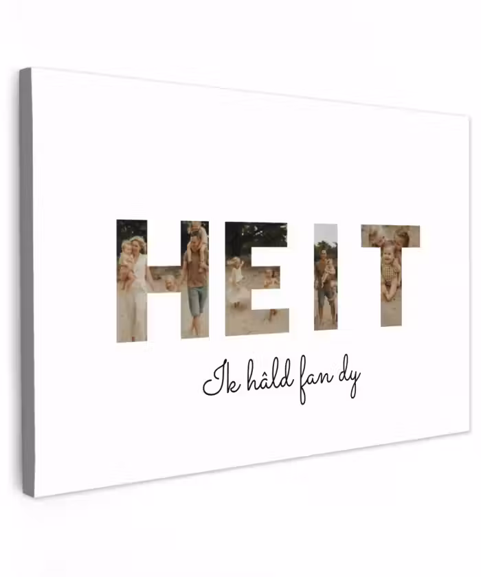 Gepersonaliseerd buiten canvas - Heit - Lettercollage