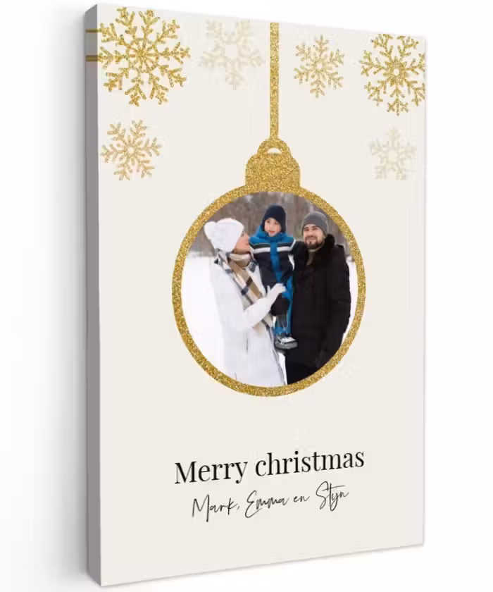 Gepersonaliseerd buiten canvas - Kerstbal - Merry Christmas - Kerst
