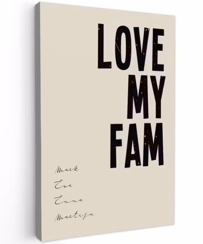 Gepersonaliseerd buiten canvas - Love My Fam