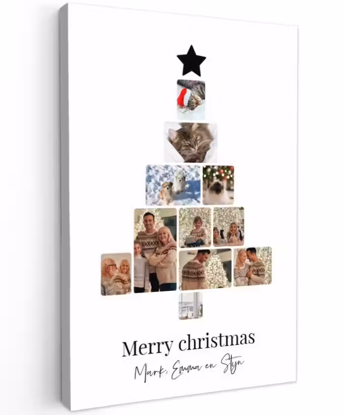 Gepersonaliseerd buiten canvas - Merry Christmas - Collage