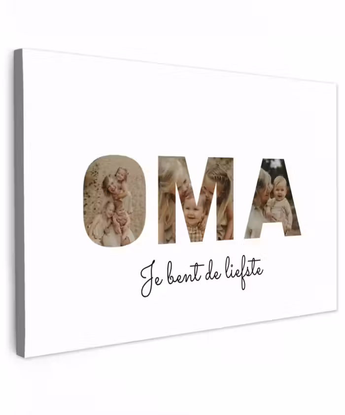 Gepersonaliseerd buiten canvas - Oma - Lettercollage