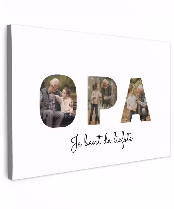 Gepersonaliseerd buiten canvas - Opa - Lettercollage