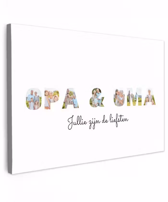 Gepersonaliseerd buiten canvas - Opa & Oma - Lettercollage