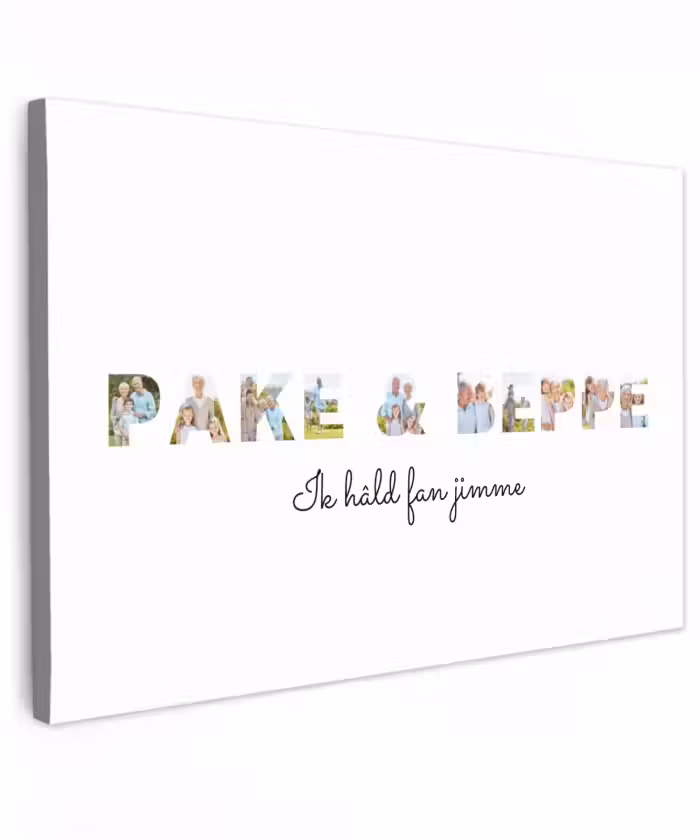 Gepersonaliseerd buiten canvas - Pake & Beppe - Lettercollage