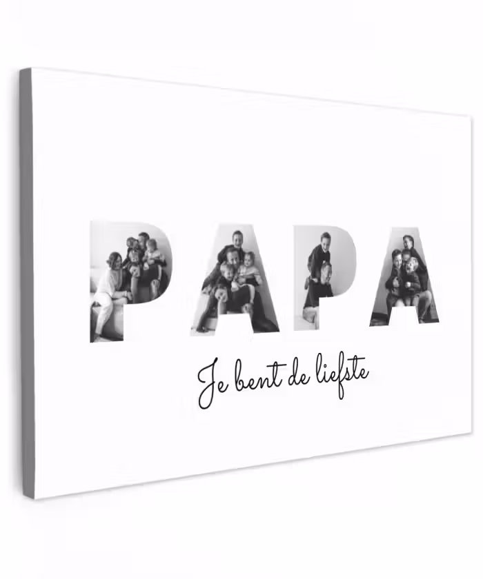 Gepersonaliseerd buiten canvas - Papa - Lettercollage