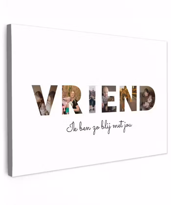 Gepersonaliseerd buiten canvas - Vriend - Lettercollage