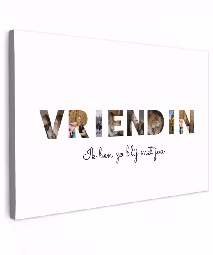 Gepersonaliseerd buiten canvas - Vriendin - Lettercollage