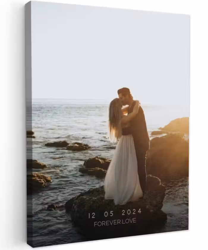 Gepersonaliseerd canvas schilderij - Forever Love - Datum - Jubileum