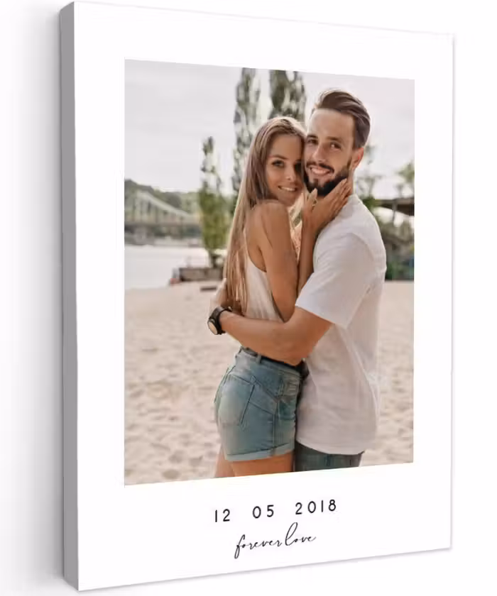Gepersonaliseerd canvas schilderij - Forever Love - Witte Border