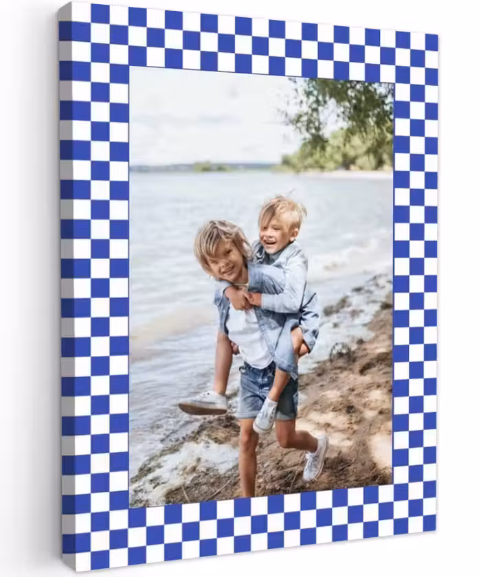 Gepersonaliseerd canvas schilderij - Geruite border