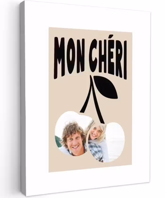 Gepersonaliseerd canvas schilderij - Mon Chéri