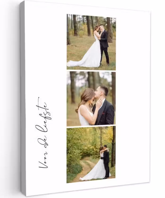 Gepersonaliseerd canvas schilderij - Voor De Liefste - Collage