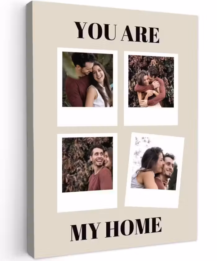 Gepersonaliseerd canvas schilderij - You Are My Home - Collage
