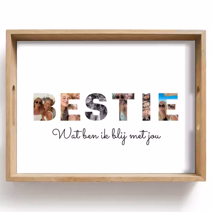 Gepersonaliseerd dienblad - Bestie - Lettercollage