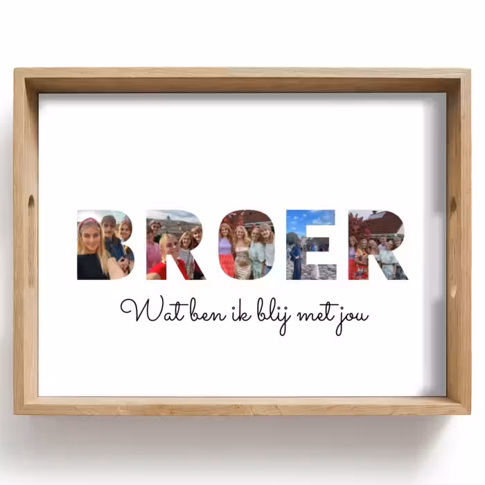 Gepersonaliseerd dienblad - Broer - Lettercollage