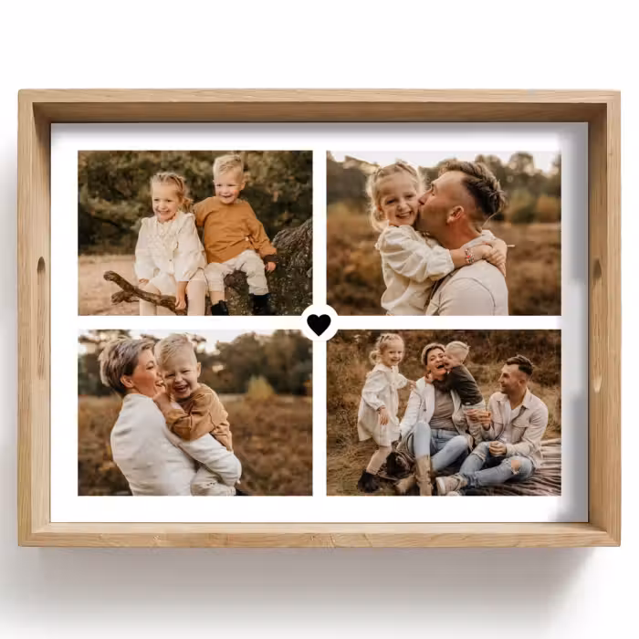 Gepersonaliseerd dienblad - Collage hartje