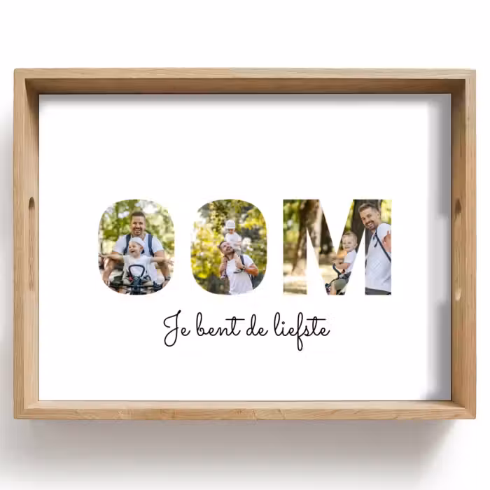 Gepersonaliseerd dienblad - Oom - Lettercollage