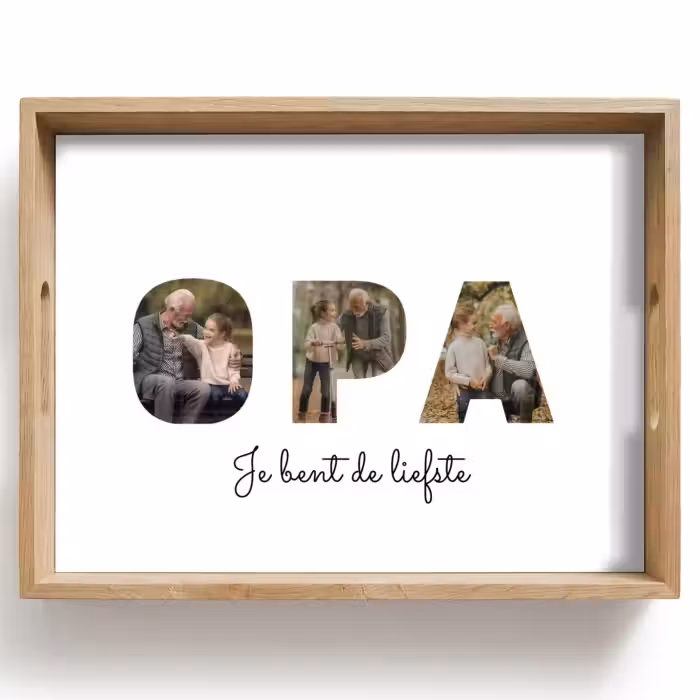 Gepersonaliseerd dienblad - Opa - Lettercollage