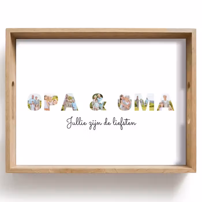 Gepersonaliseerd dienblad - Opa & Oma - Lettercollage