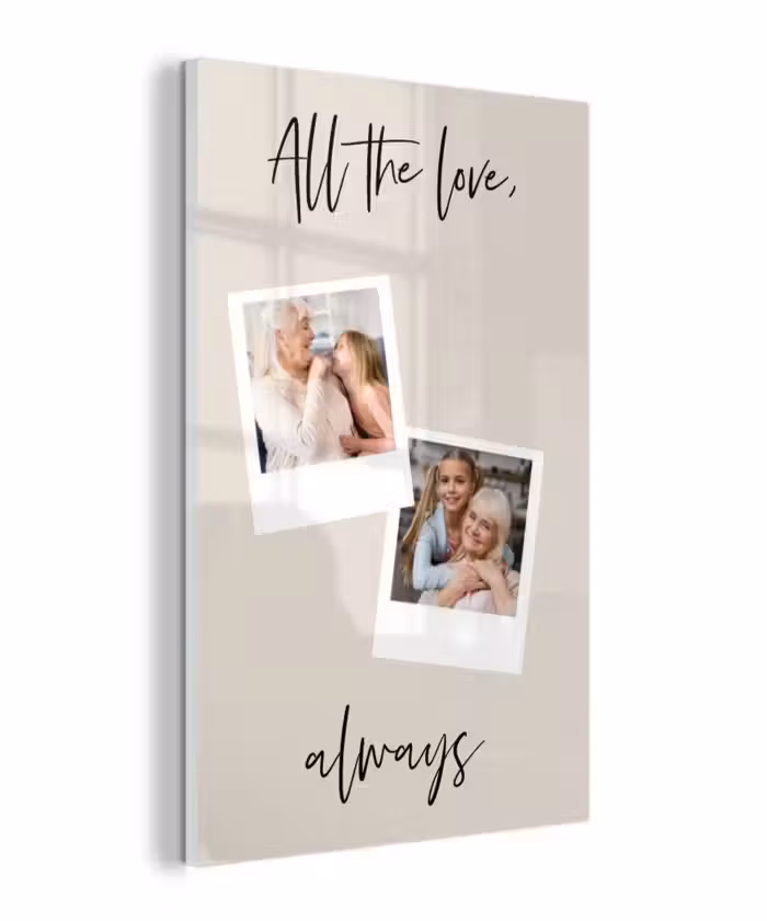 Gepersonaliseerd glas schilderij - All The Love, Always