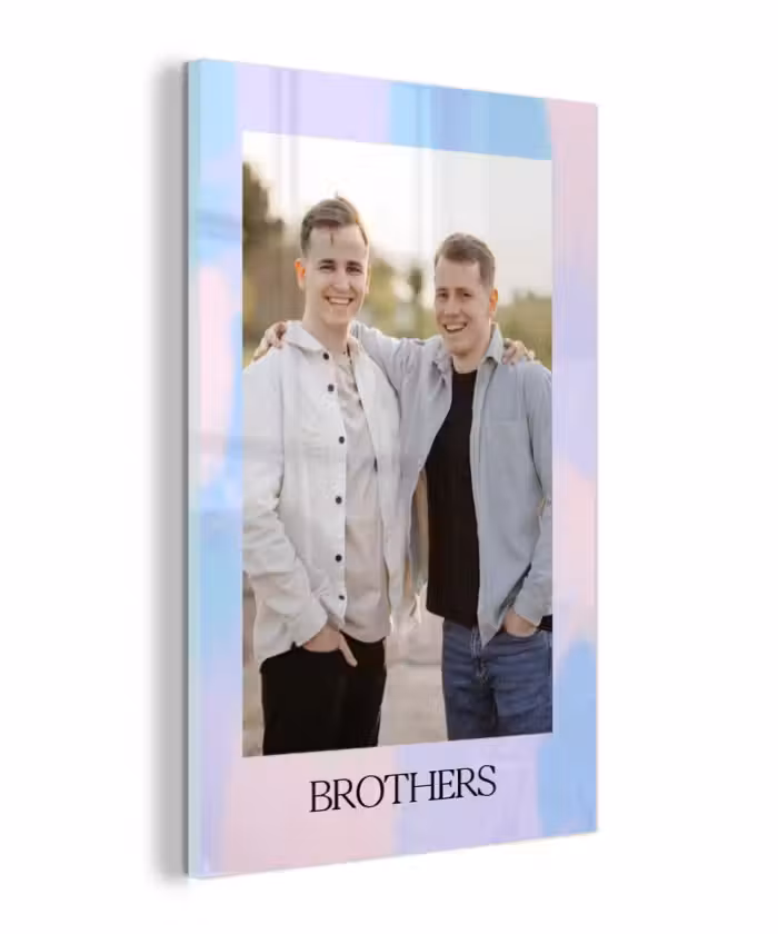 Gepersonaliseerd glas schilderij - Brothers