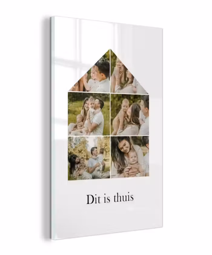 Gepersonaliseerd glas schilderij - Dit Is Thuis - Collage