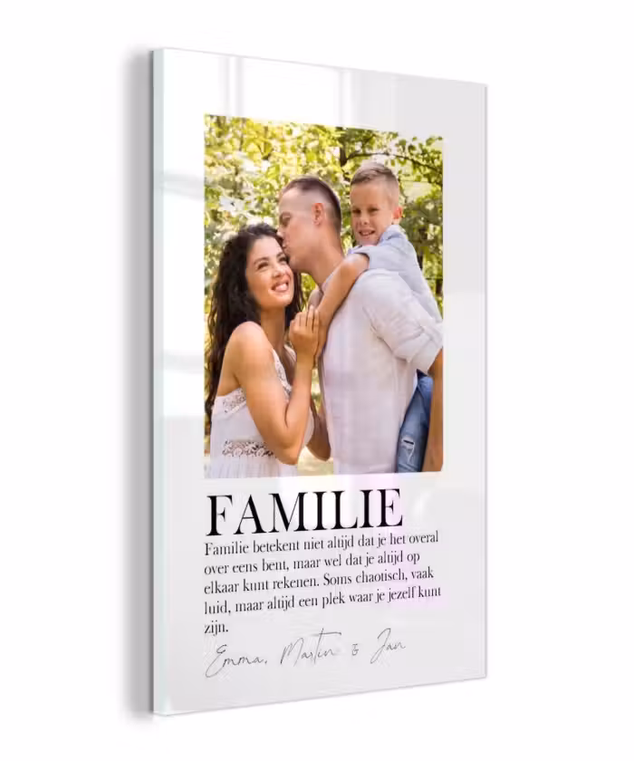 Gepersonaliseerd glas schilderij - Familie Betekenis - Collage