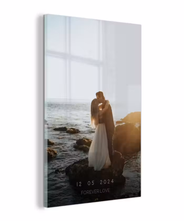 Gepersonaliseerd glas schilderij - Forever Love - Datum - Jubileum
