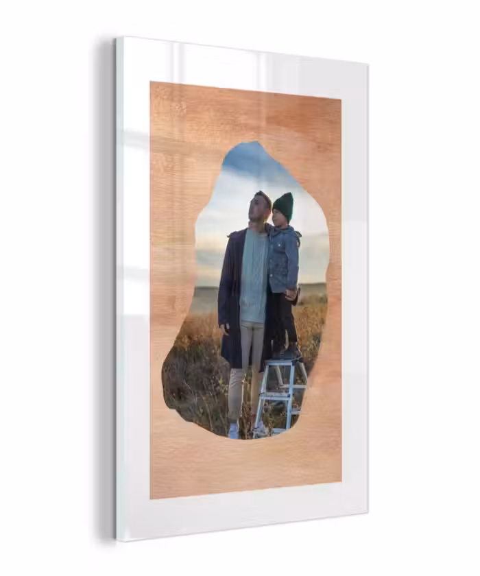 Gepersonaliseerd glas schilderij - Hout - Organische Vorm