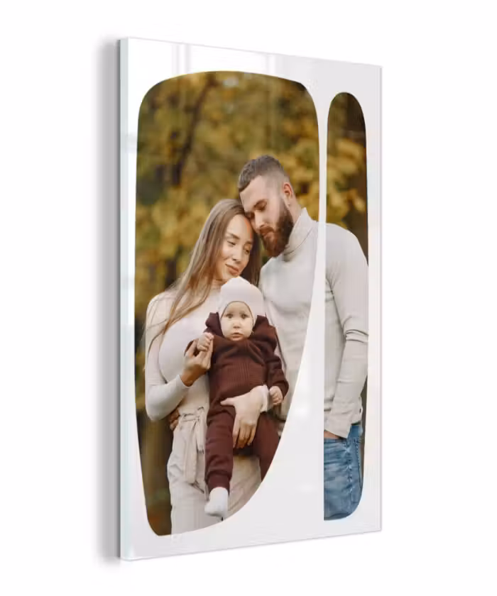 Gepersonaliseerd glas schilderij - Twee Vlakken - Organische Vormen