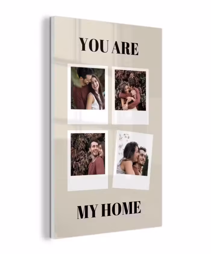 Gepersonaliseerd glas schilderij - You Are My Home - Collage